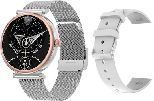 UnikWATCH Stainless Steel Smartwatch with Heart Rate Monitor (Silver)