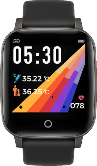 Τ1 Smartwatch with Heart Rate Monitor (Black)