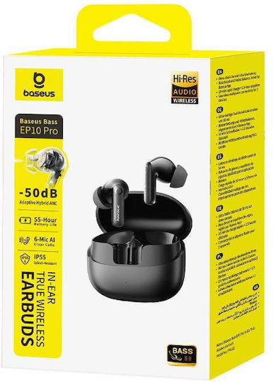 Baseus Bass EP10 Pro In-ear Bluetooth Handsfree Earphones with Sweat Resistance and Charging Case Black view 3