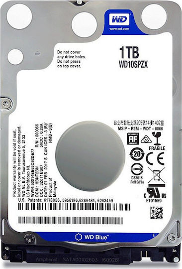 Western Digital Blue 1TB HDD Hard Drive 2.5" SATA III 5400rpm with 128MB Cache for Laptop / Desktop / PS4 WD10SPZX view 2
