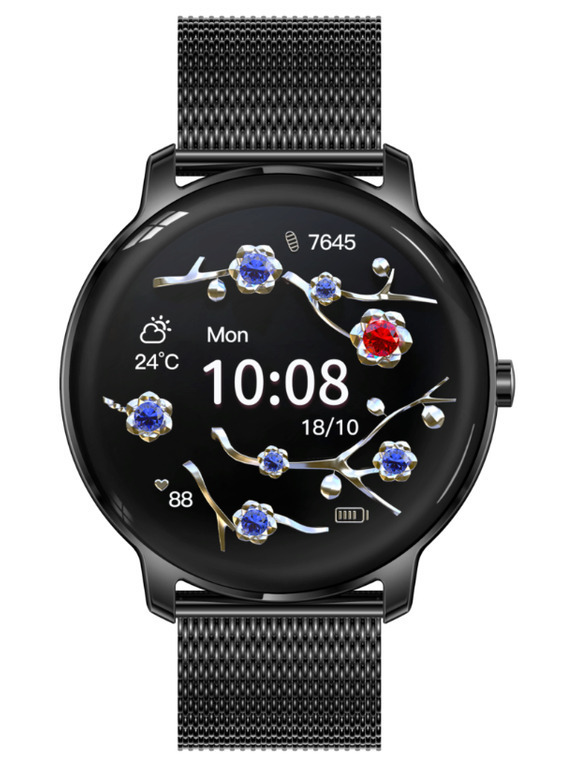 Rubicon SR014E Smartwatch with Heart Rate Monitor (Black)