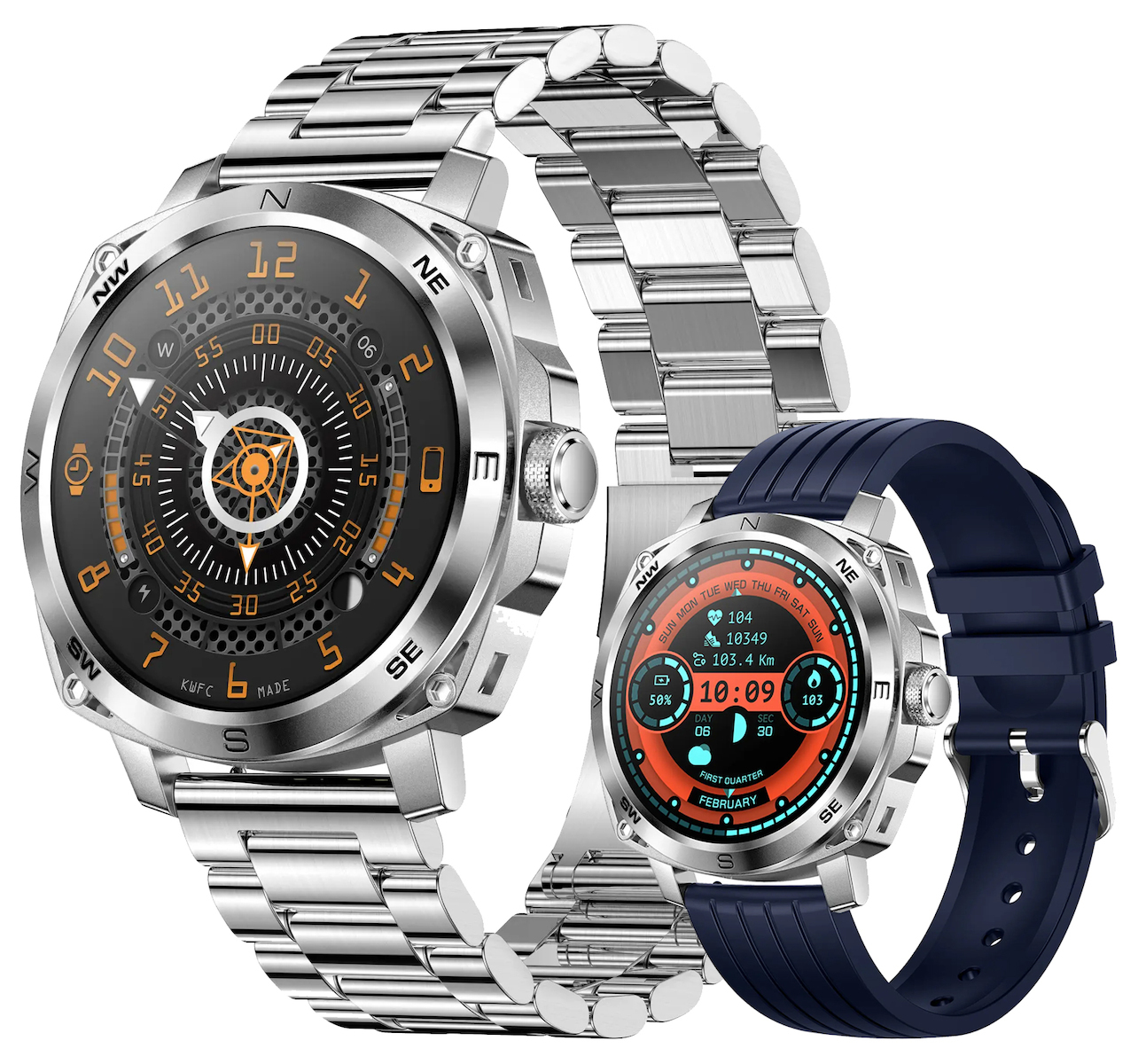 RisenFiT Aluminium Smartwatch with Heart Rate Monitor (Silver)
