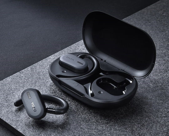 Tozo Open Buds Bluetooth Handsfree Earphones with Sweat Resistance and Charging Case Black view 3