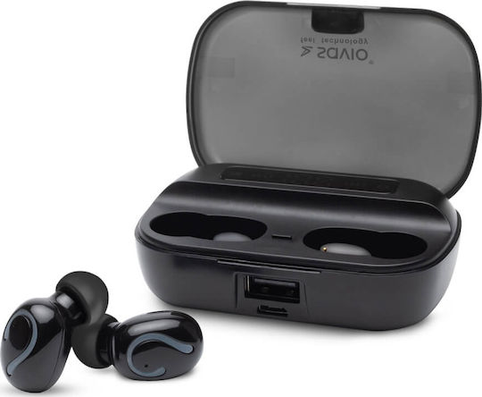 Savio TWS-06 In-ear Bluetooth Handsfree Earphones with Charging Case Black view 2
