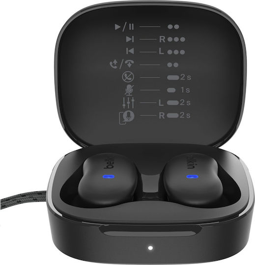 Belkin SoundForm Anywhere Earbud Bluetooth Handsfree Earphones with Sweat Resistance and Charging Case Black view 1