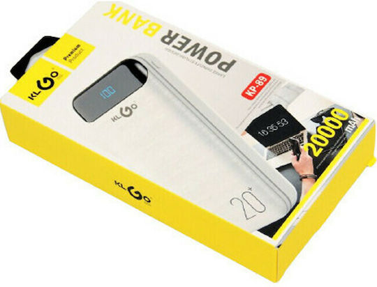 KLGO KP-89 Power Bank 20000mAh with USB-A Port White vue 2