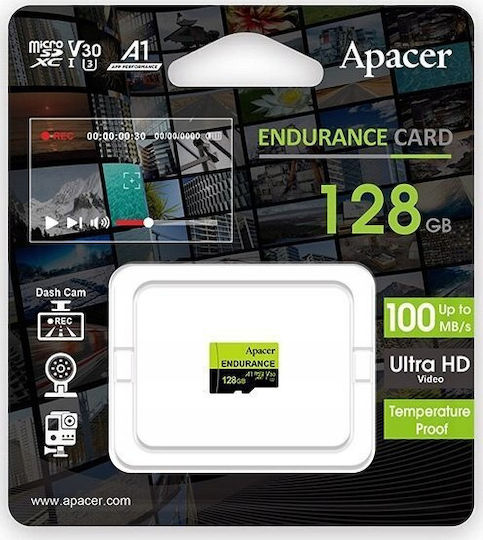 Apacer SDXC 128GB Class 10 U3 V30 A1 UHS-I with Adapter view 2