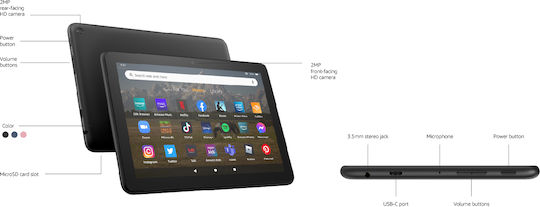 Amazon Fire HD 8 (2022) 8Inches Tablet (2GB/64GB) Black view 3