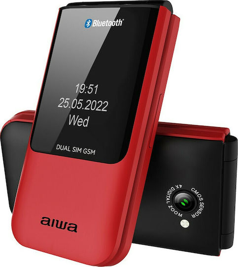 Aiwa FP-24 Dual SIM Mobile with Buttons Red view 4