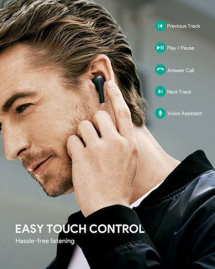 Aukey EP-T21S Move Compact II In-ear Bluetooth Handsfree Earphones with Sweat Resistance and Charging Case Black view 5