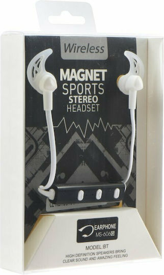 MS-606G In-ear Bluetooth Handsfree Earphones White view 4