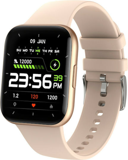 3Guys 3GW6522 Aluminium 45mm Smartwatch with Heart Rate Monitor (Beige) view 2