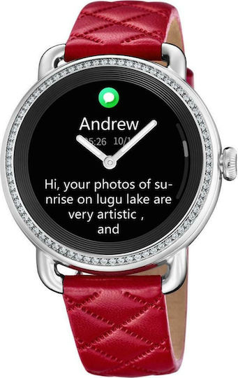 Festina Smartime Hybrid 42mm Smartwatch with Heart Rate Monitor (Red)