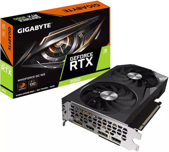 Gigabyte GeForce RTX 3060 rev. 1.0 12GB GDDR6 Windforce OC Graphics Card view 1