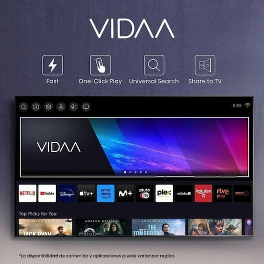 Hisense Smart Television 43" 4K UHD QLED 43A79KQ A7K HDR (2023) view 7