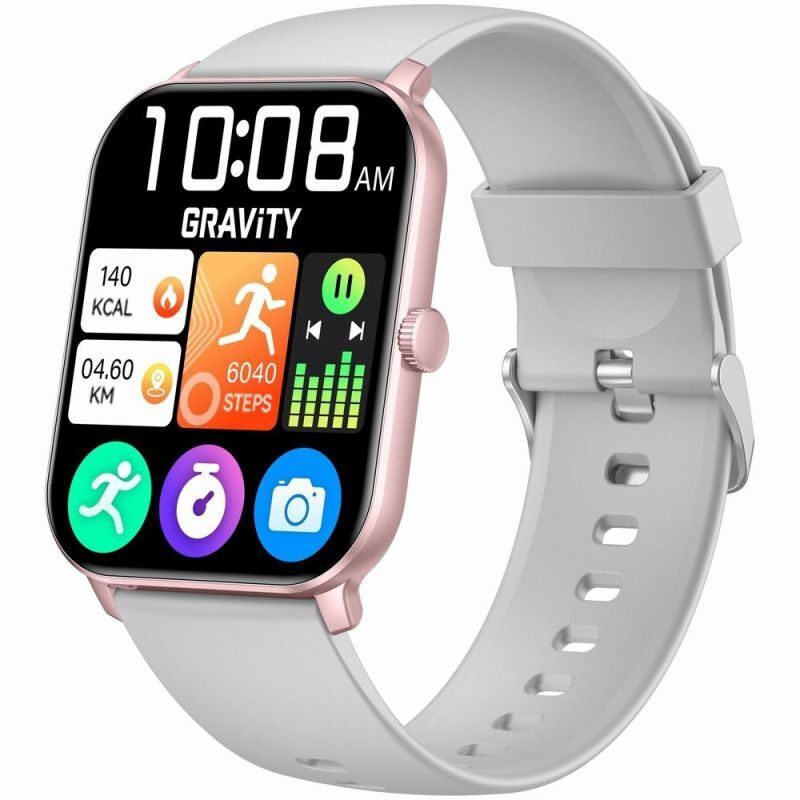 Gravity GT36-2 45mm Smartwatch with Heart Rate Monitor (Rose Gold / Gray)