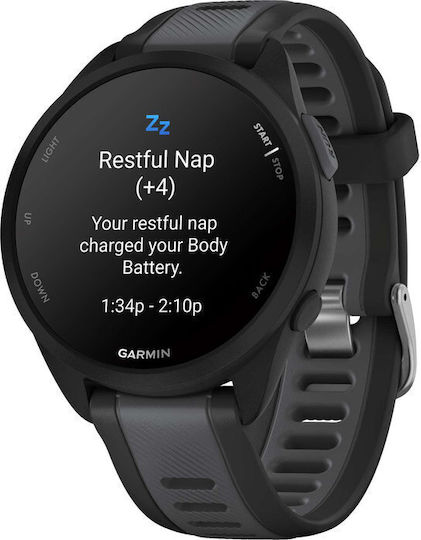 Garmin Forerunner 165 43mm Waterproof Smartwatch with Heart Rate Monitor (Black/Slate Gray) view 3