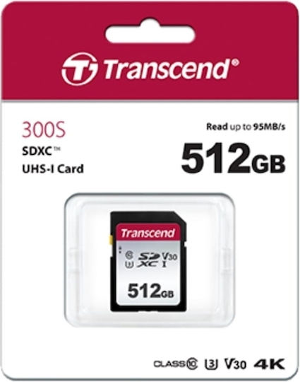 Transcend 300s SDXC 512GB Class 10 U3 V30 UHS-I view 4
