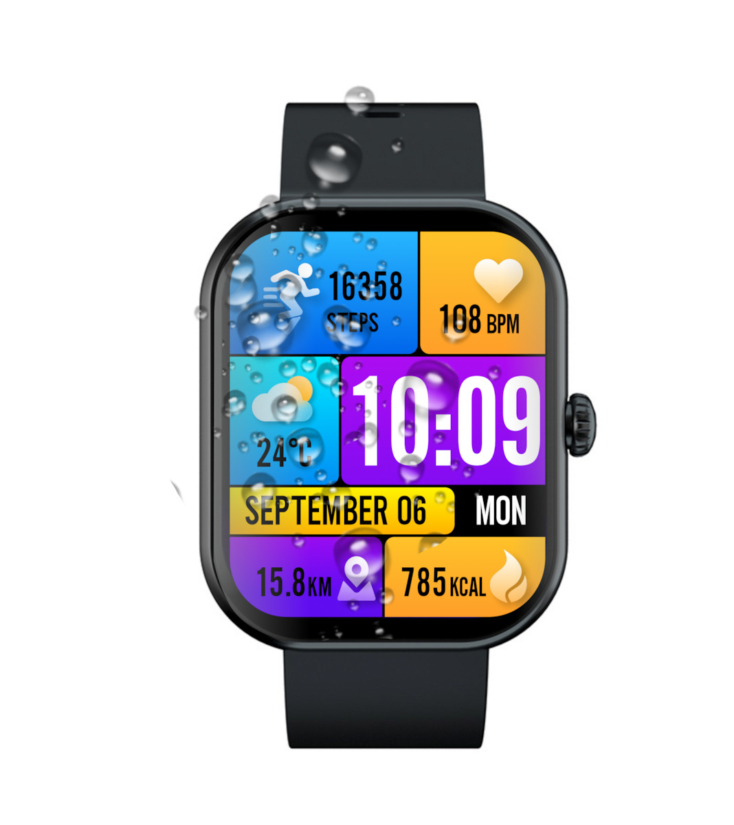 Telefunken Max Smartwatch with Heart Rate Monitor (Black)