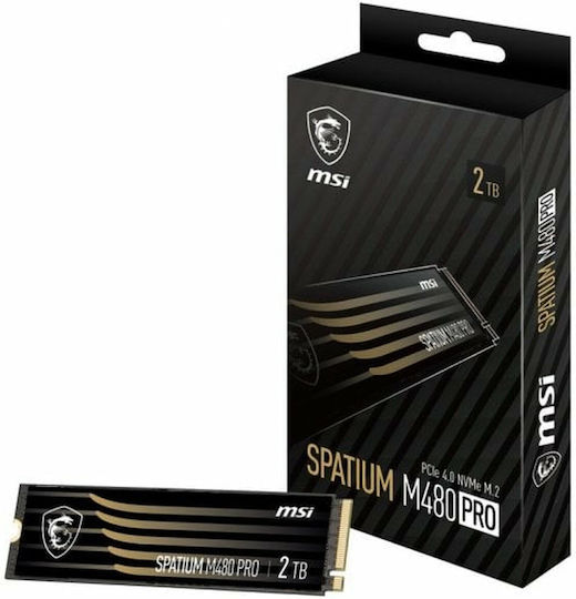 MSI Spatium M480 Pro SSD 2TB M.2 Type with PCI Express 4.0 Connection PS5 Compatible S78-440Q600-P83