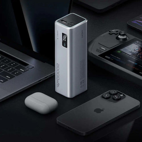 Cuktech CUKP200XGLGR Power Bank 20000mAh 100W with USB-A Port and 2 USB-C Ports Gray view 5
