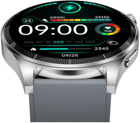 Forever Grand 2 SW-710 Smartwatch with Heart Rate Monitor (Silver) view 2
