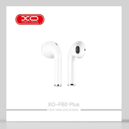 XO F60 Plus Earbud Bluetooth Handsfree Earphones with Charging Case White view 4
