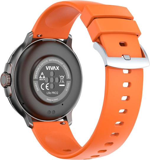 Vivax Life PRO2 Aluminium Smartwatch with Heart Rate Monitor (Orange) view 7