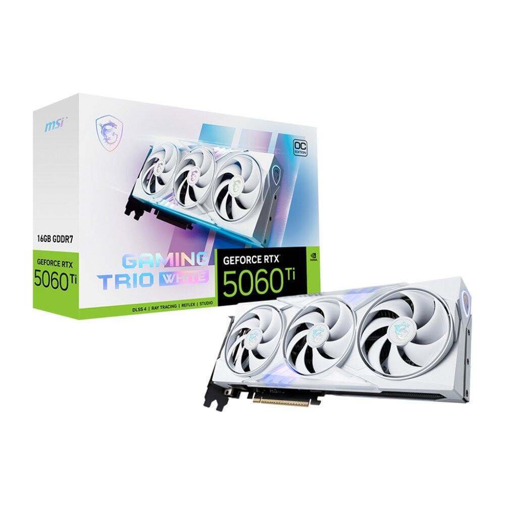 MSI GeForce RTX 5060 Ti 16GB GDDR7 Gaming Trio OC White Graphics Card V535-025R