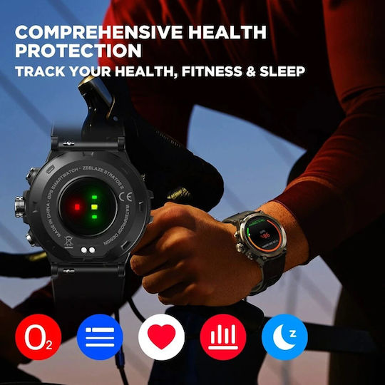 Zeblaze Stratos 2 Stainless Steel Waterproof Smartwatch with Heart Rate Monitor (Meteorite Black) view 3