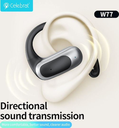 Celebrat W77 Open Ear Bluetooth Handsfree Headphones with Charging Case Black view 7