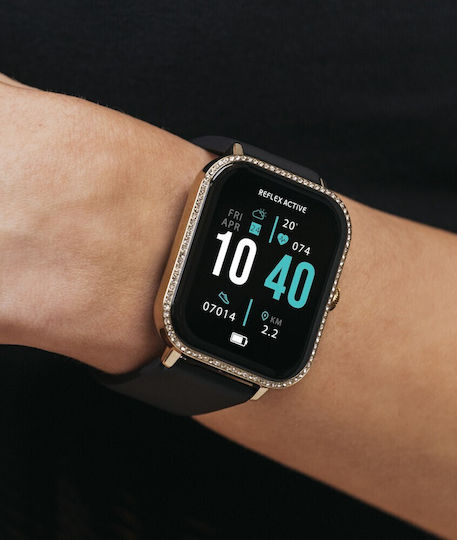 Reflex Active Series 23 Smartwatch with Heart Rate Monitor (Stone Set Black & Gold) view 2