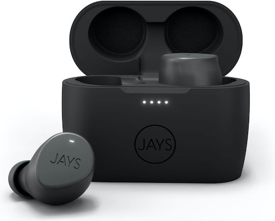 Jays m-Seven True In-ear Bluetooth Handsfree Earphones with Sweat Resistance and Charging Case Gray view 3