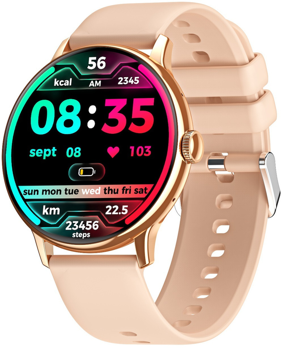 Chic FiT Aluminum Smartwatch with Pedometer Heart Rate (Gold)