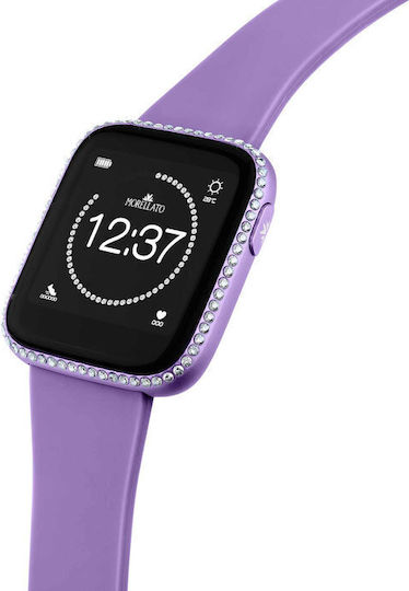 Morellato M-01 Stainless Steel Smartwatch with Heart Rate Monitor (Purple) view 3