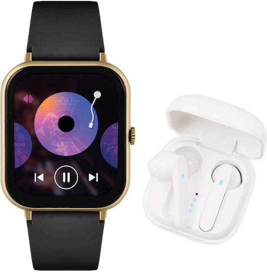 Reflex Active Series 23 Set with TWS Earbuds Smartwatch with Heart Rate Monitor (Black) view 1