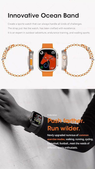 S8 Ultra 49mm Smartwatch with Heart Rate Monitor (Black) view 3