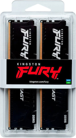 Kingston Fury Beast DDR5 64GB RAM with 2x32GB Modules and Speed 6400 for Desktop KF564C32BBEK2-64 vue 4