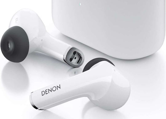 Denon AH-C830NCW In-ear Bluetooth Handsfree Earphones with Sweat Resistance and Charging Case White vue 5
