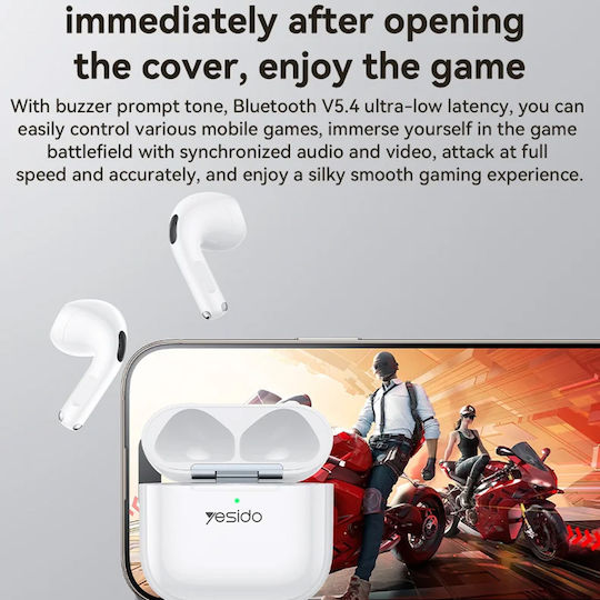 Yesido TWS31S Earbud Bluetooth Handsfree Earphones with Charging Case White view 7