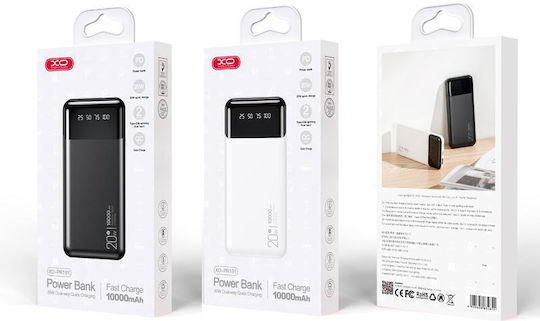 XO PR191 Power Bank 10000mAh 20W with USB-A Port and USB-C Port Power Delivery / Quick Charge 2.0 / Quick Charge 3.0 Black view 2