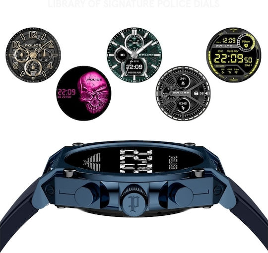 Police My.Avatar 45mm Smartwatch with Heart Rate Monitor (Blue) view 4