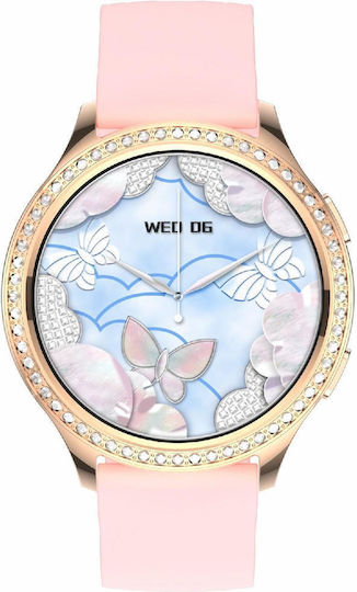 Ak53 Ip67 Bt5.2 1.32inch Smart Watch Support Voice Call Health Monitoring Style:silicone Strap Gold view 3
