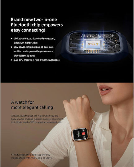 Mibro T2 Smartwatch with Heart Rate Monitor (Blue) vista 9