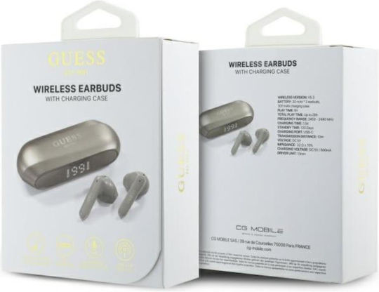 Guess Elongated Metallic ENC In-ear Bluetooth Handsfree Earphones with Charging Case Gold view 8