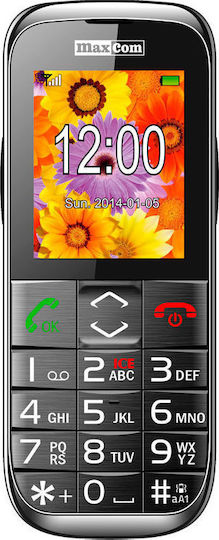 MaxCom MM720 Dual SIM Mobile with Large Buttons Black view 1