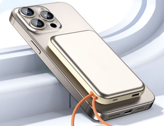 Power Bank 10000mAh 15W With USB-A Output Port And USB-C Output Port Quick Charge 3.0 Gold view 3