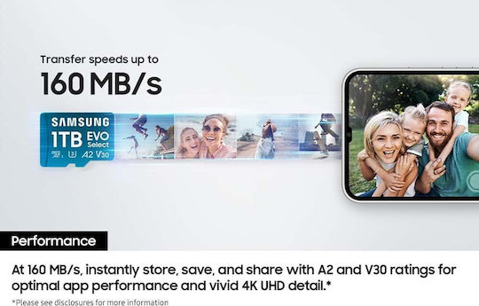 Samsung Evo Select microSDXC 1TB U3 UHS-I 160MB/s With Adapter view 4