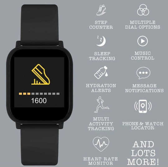 Tikkers 36mm Smartwatch with Heart Rate Monitor (Black) view 2