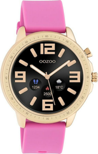 Oozoo Q00325 45mm Smartwatch with Heart Rate Monitor (Rose Gold / Fuchsia) view 1